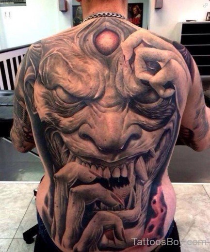  Demon Tattoo Design On Back 