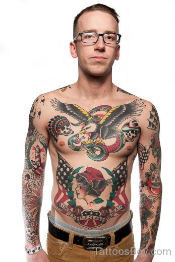 Eagle Tattoo on Chest