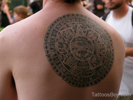 Aztec Symbol Tattoo On Back 