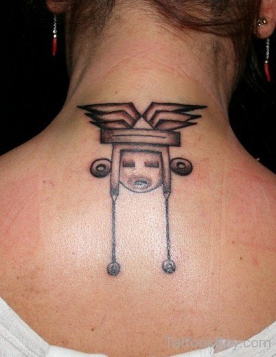 Aztec Tattoo On Nape
