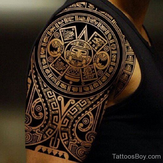 Aztec Tattoos design On Shoulder
