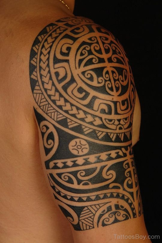 Aztec Tribal Tattoo On Half Sleeve