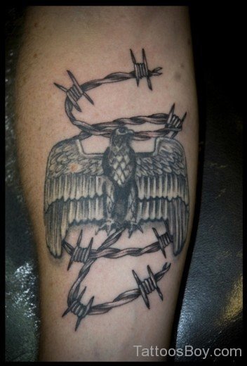 Barbed Wire And Eagle Tattoo