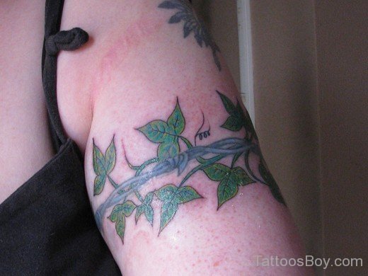 Barbed Wire And Leaf Tattoo