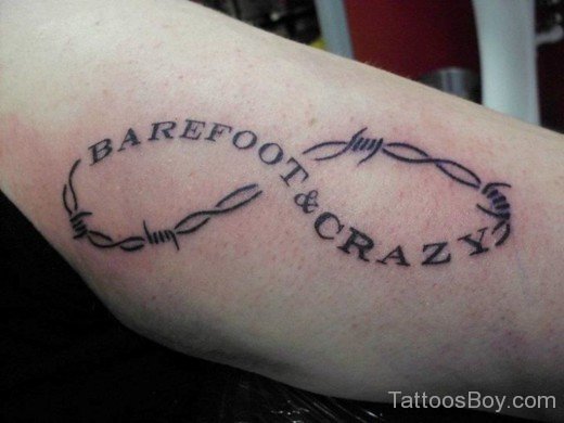 Barbed Wire And Wording Tattoo