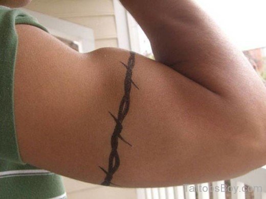 Barbed Wire Tattoo Design On Bicep