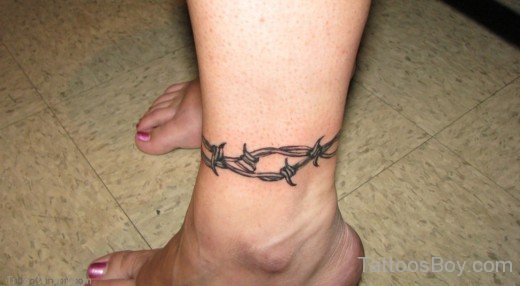 Barbed Wire Tattoo On Ankle