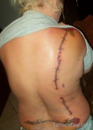 Barbed Wire Tattoo On Back