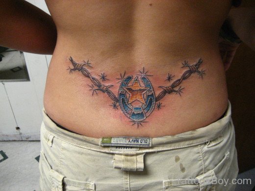 Barbed Wire Tattoo On Lower Back