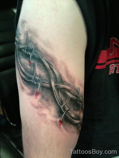 Barbed Wire Tattoo on Shoulder