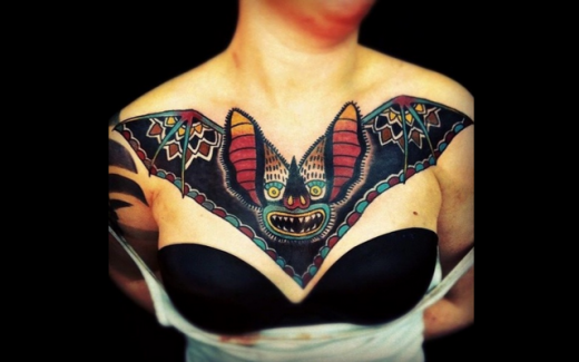 Elegant Bat Tattoo
