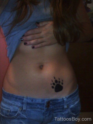 Bear Paw Tattoo On Waist