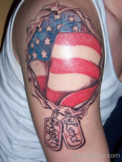 Beautiful American Flag Tattoo