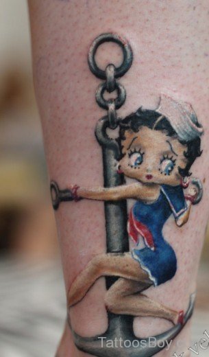 Betty Boop And Anchor Tattoo
