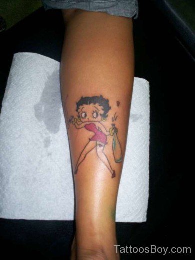 Betty Boop Tattoo Design On Leg