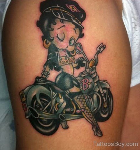 Betty Boop Tattoo Design On Thigh