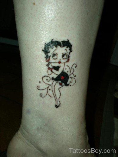 Betty Boop Tattoo On Ankle