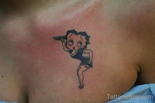 Betty Boop Tattoo On Chest