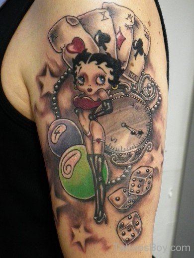 Betty Boop Tattoo On Shoulder