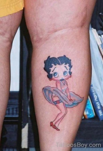 Betty Boop Tattoo On Thigh 