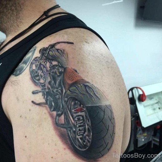Bike Tattoo On Shoulder