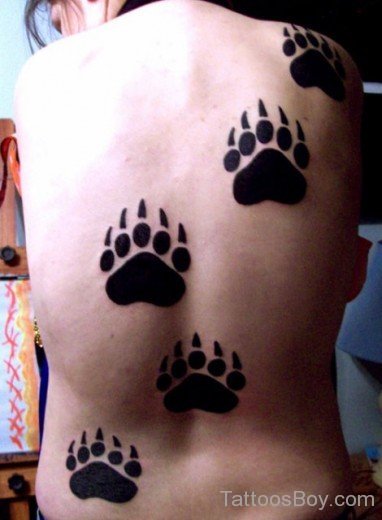 Black  Claw Tattoo On Back-