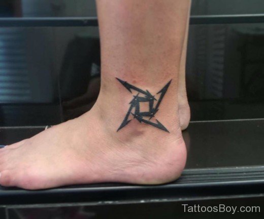 Black Star Tattoo On Ankle