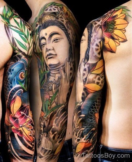 Buddha Tattoo On Full Sleeve