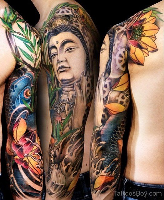 Buddha Tattoo On Full Sleeve | Tattoo Designs, Tattoo Pictures