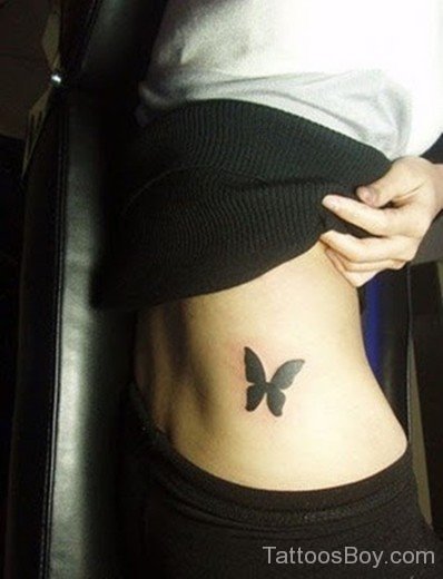 Butterfly Tattoo On Stomach