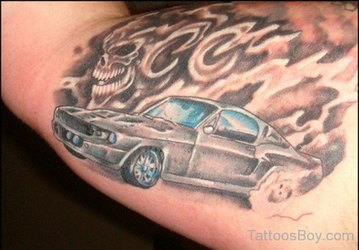 Car Tattoo Desig On Bicep