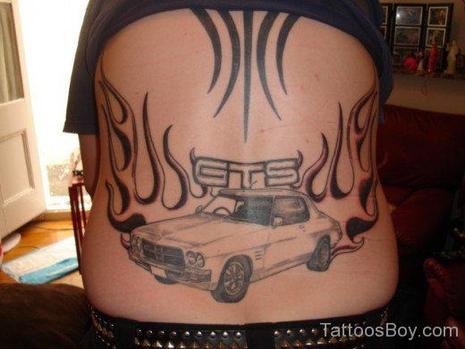 Car Tattoo Design On Lower Back