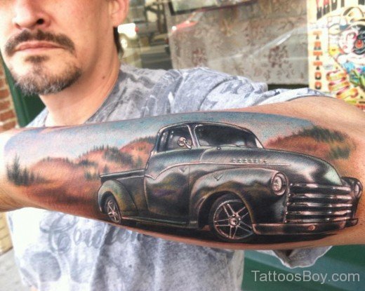 Car Tattoo On Arm