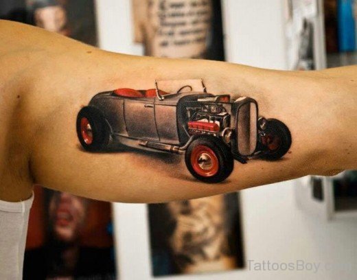 Car Tattoo On Shoulder