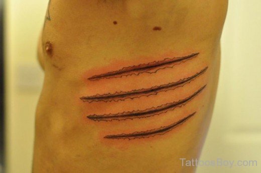 Claw Tattoo Design On Rib