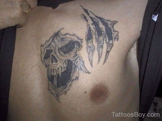 Claw Tattoo On Chest