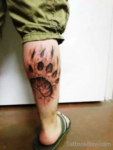 Claw Tattoo On Leg 