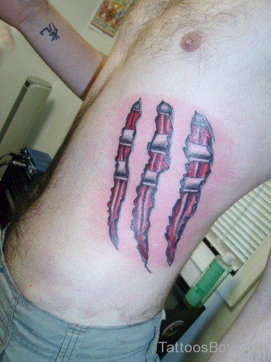 Claw Tattoo On Rib 