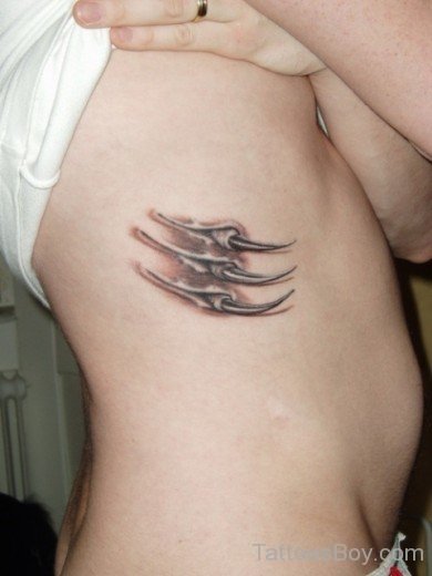 Claw Tattoo Design On Rib 