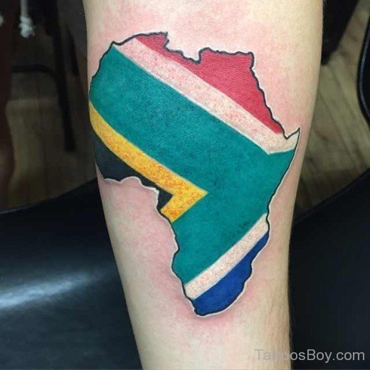 Coloful Map Tattoo