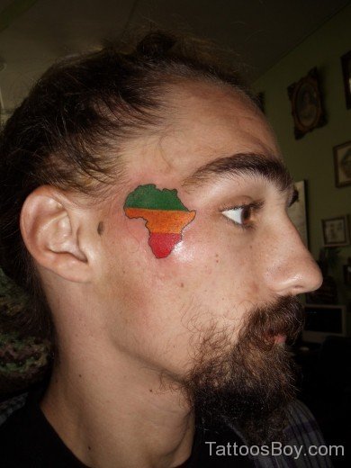 Colored African Map Tattoo