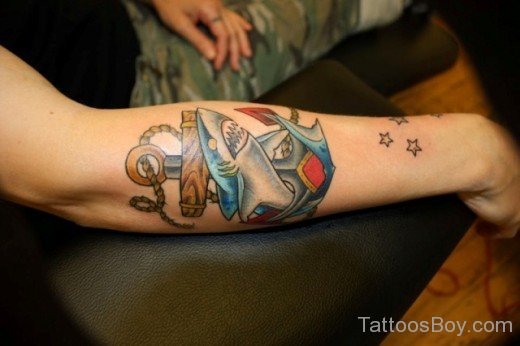 Colored Anchor Tattoo