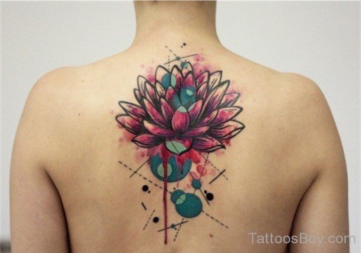 Lotus Flower Tattoo On Back 