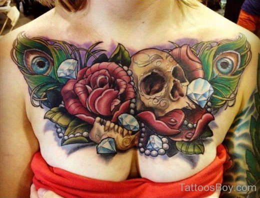 Skull Tattoo On Chest