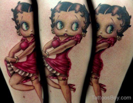 Colorful  Betty Boop Tattoo