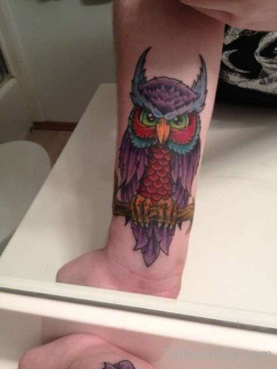 Colorful Owl Tattoo