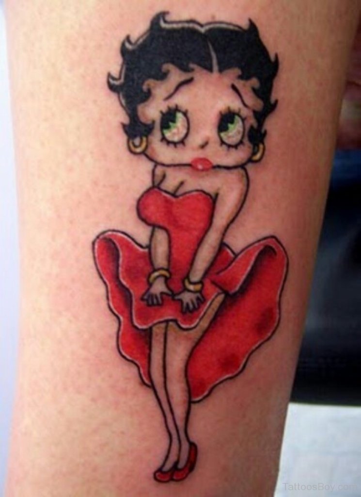 Colored Betty Boop Tattoo.