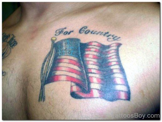 Country Flag Tattoo On Chest