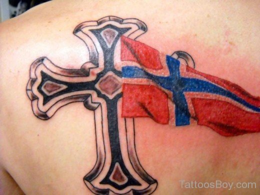 Cross And Flag Tattoo