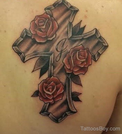 Cross And Rose Tattoo